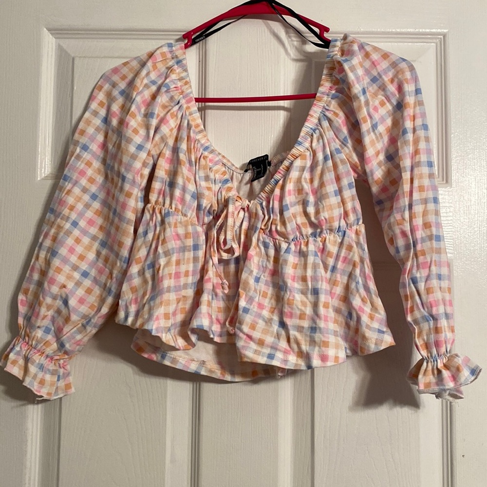 Multicolor crop top blouse